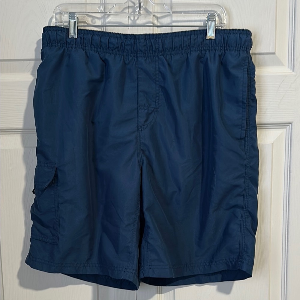 Men's Blue Cargo Swim Trunks (lined) Size Medium